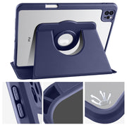 For iPad Pro 13 2024 Acrylic 360 Rotation Detachable Leather Tablet Case(Dark Blue)