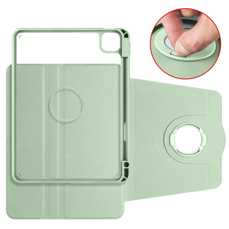 For iPad Pro 13 2024 Acrylic 360 Rotation Detachable Leather Tablet Case(Green)