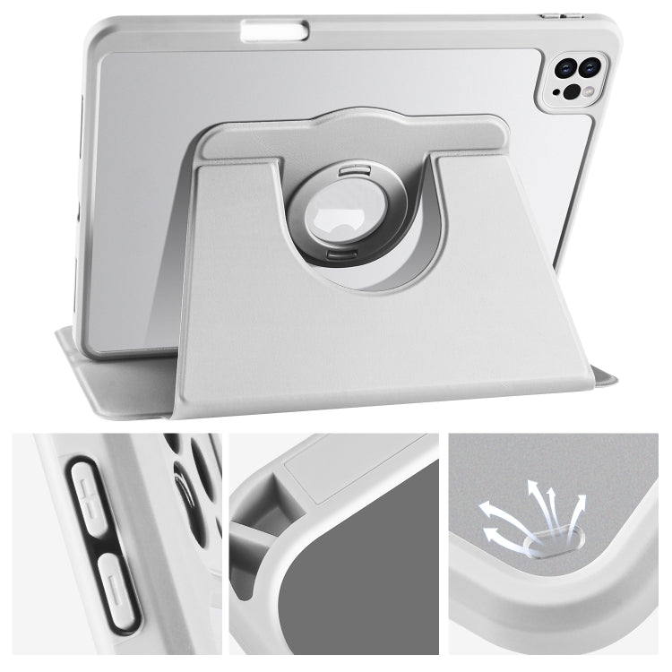For iPad Pro 13 2024 Acrylic 360 Rotation Detachable Leather Tablet Case(Grey) - iPad Pro 13 2024 Cases by PMC TechLife | Online Shopping South Africa | PMC TechLife | Buy Now Pay Later Mobicred