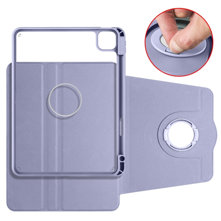 For iPad Pro 13 2024 Acrylic 360 Rotation Detachable Leather Tablet Case(Lavender Purple) - iPad Pro 13 2024 Cases by PMC TechLife | Online Shopping South Africa | PMC TechLife | Buy Now Pay Later Mobicred