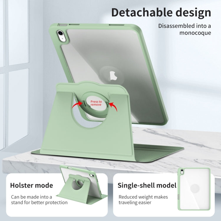 For iPad Air 13 2024 Acrylic 360 Rotation Detachable Leather Tablet Case(Green)