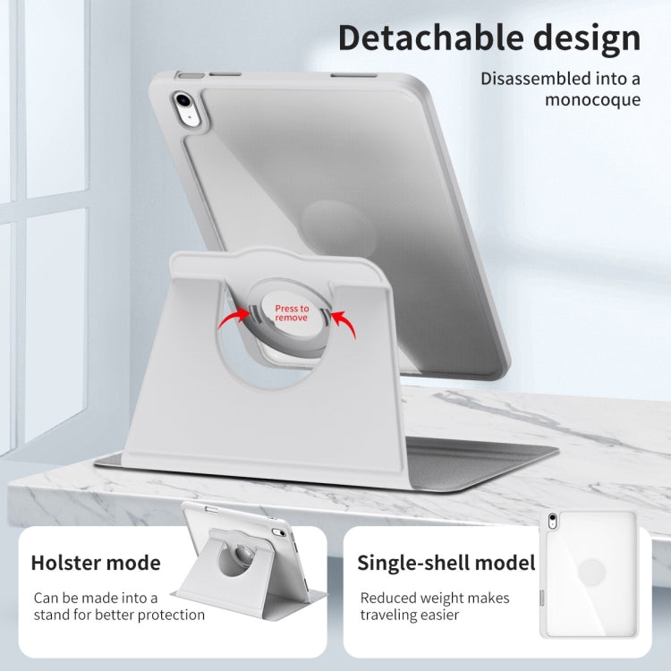 For iPad Air 13 2024 Acrylic 360 Rotation Detachable Leather Tablet Case(Grey) - iPad Air 13 2024 Cases by PMC TechLife | Online Shopping South Africa | PMC TechLife | Buy Now Pay Later Mobicred