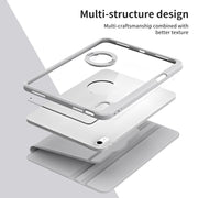 For iPad Air 13 2024 Acrylic 360 Rotation Detachable Leather Tablet Case(Grey)