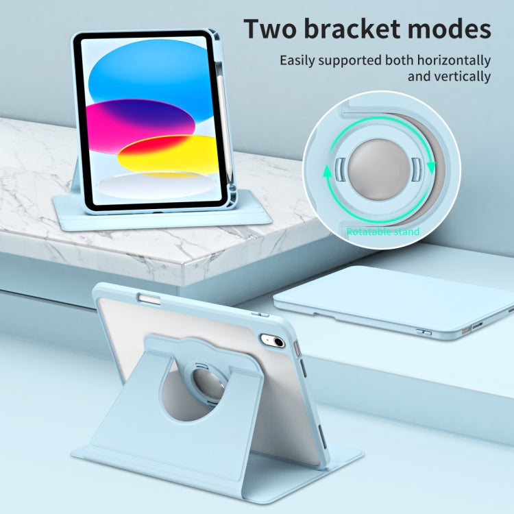 For iPad Air 11 2025 / 2024 Acrylic 360 Rotation Detachable Leather Tablet Case(Ice Blue) - free shipping - PMC TechLife - Order now!