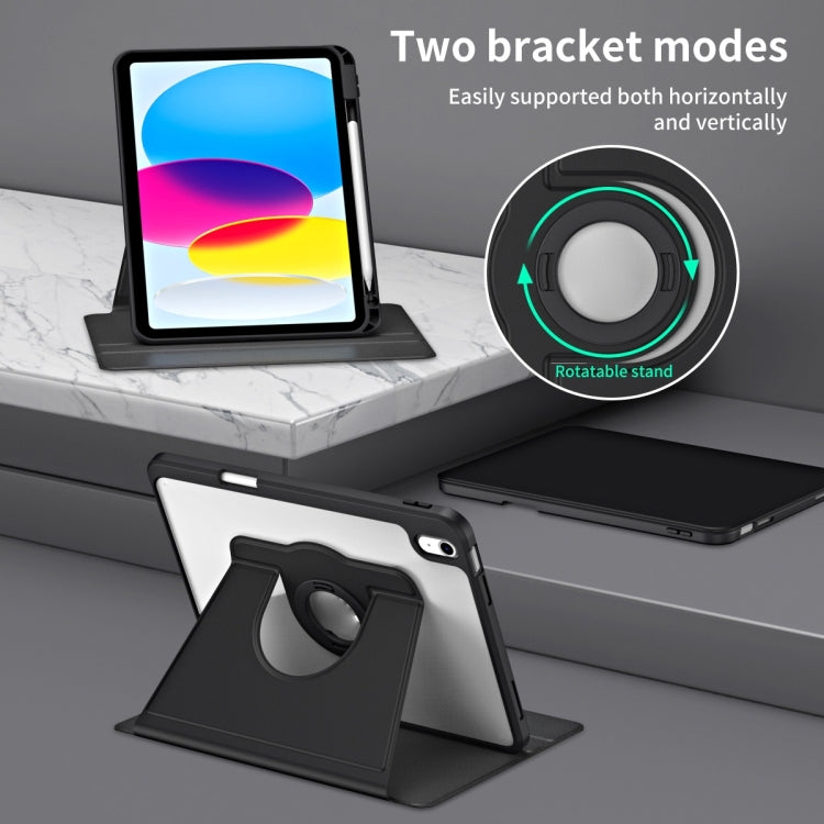For iPad Air 11 2025 / 2024 Acrylic 360 Rotation Detachable Leather Tablet Case(Black)