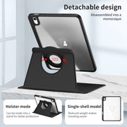 For iPad Air 11 2025 / 2024 Acrylic 360 Rotation Detachable Leather Tablet Case(Black)
