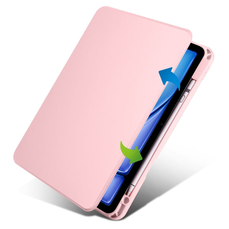 For iPad Air 11 2025 / 2024 Acrylic 360 Rotation Detachable Leather Tablet Case(Sand Pink) - iPad Air 11 2025 / 2024 Cases by PMC TechLife | Online Shopping South Africa | PMC TechLife | Buy Now Pay Later Mobicred