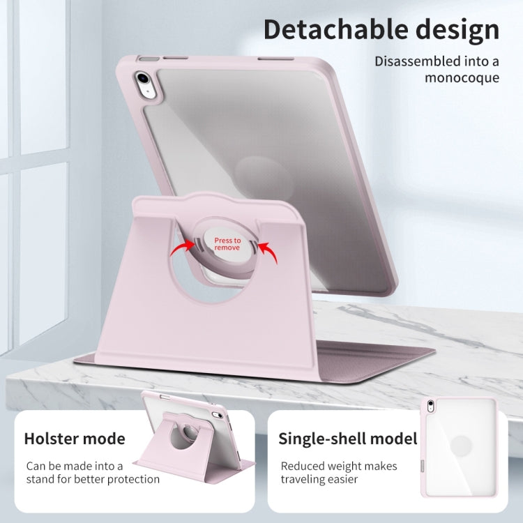 For iPad Air 11 2025 / 2024 Acrylic 360 Rotation Detachable Leather Tablet Case(Sand Pink) - iPad Air 11 2025 / 2024 Cases by PMC TechLife | Online Shopping South Africa | PMC TechLife | Buy Now Pay Later Mobicred