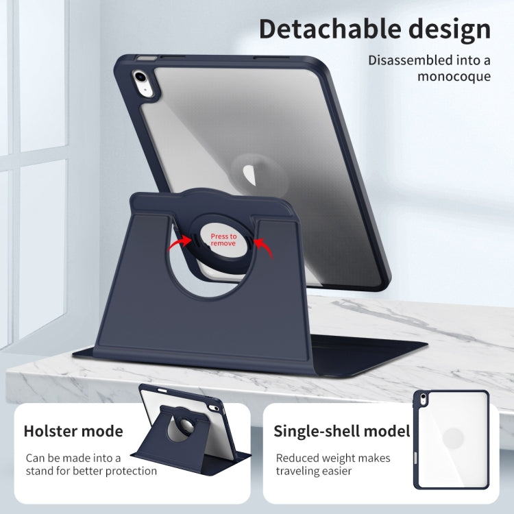 For iPad Air 11 2025 / 2024 Acrylic 360 Rotation Detachable Leather Tablet Case(Dark Blue) - iPad Air 11 2025 / 2024 Cases by PMC TechLife | Online Shopping South Africa | PMC TechLife | Buy Now Pay Later Mobicred