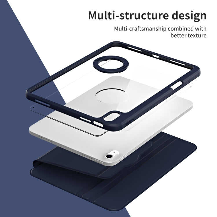 For iPad Air 11 2025 / 2024 Acrylic 360 Rotation Detachable Leather Tablet Case(Dark Blue) - iPad Air 11 2025 / 2024 Cases by PMC TechLife | Online Shopping South Africa | PMC TechLife | Buy Now Pay Later Mobicred
