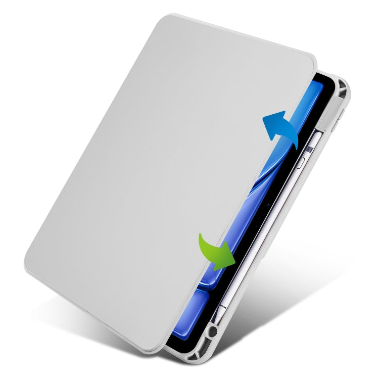 For iPad Air 11 2024 Acrylic 360 Rotation Detachable Leather Tablet Case(Grey) - iPad Air 11 2024 Cases by PMC TechLife | Online Shopping South Africa | PMC TechLife | Buy Now Pay Later Mobicred
