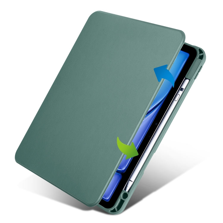 For iPad Air 11 2024 Acrylic 360 Rotation Detachable Leather Tablet Case(Deep Green) - iPad Air 11 2024 Cases by PMC TechLife | Online Shopping South Africa | PMC TechLife | Buy Now Pay Later Mobicred