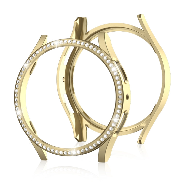 For Samsung Galaxy Watch 6 40mm Diamond Hollow PC Watch Protective Case(Gold) - Watch Cases by PMC TechLife | Online Shopping South Africa | PMC TechLife