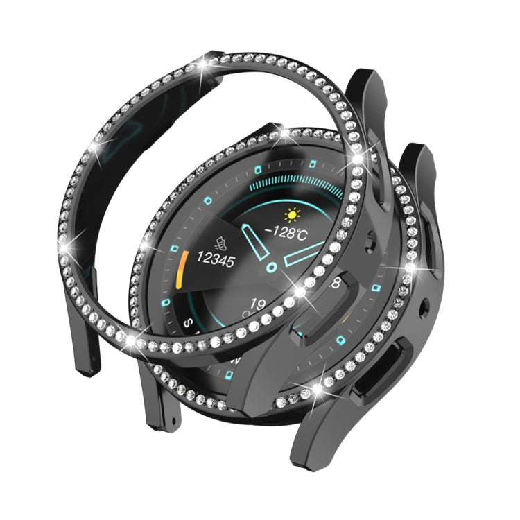 For Samsung Galaxy Watch 6 44mm Diamond Hollow PC Watch Protective Case(Black) - Watch Cases by PMC TechLife | Online Shopping South Africa | PMC TechLife