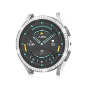 For Samsung Galaxy Watch 6 44mm Diamond Hollow PC Watch Protective Case(Silver)