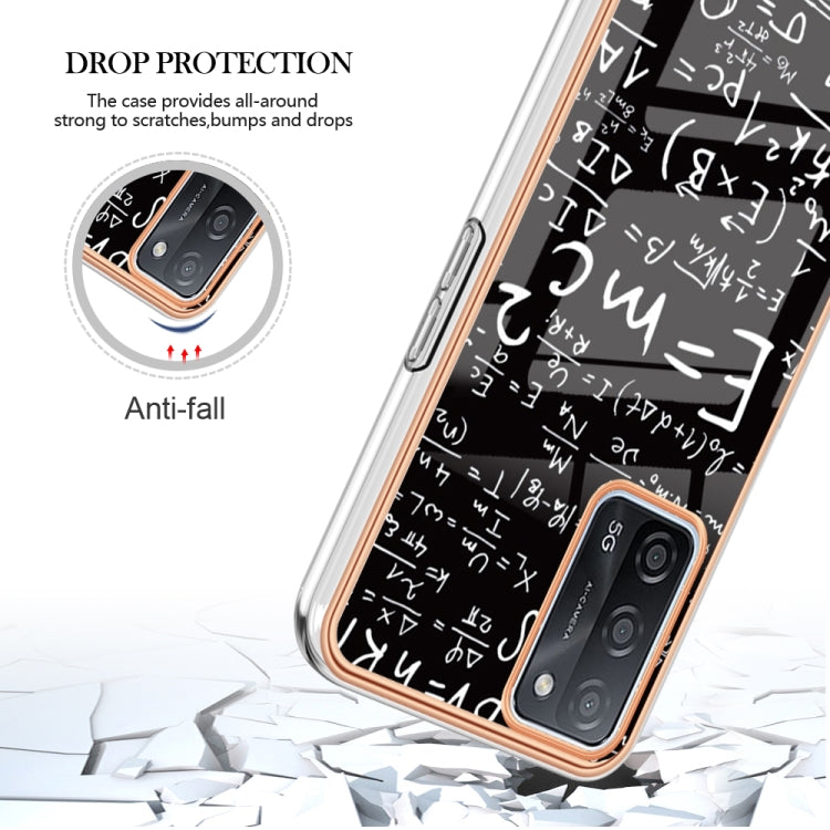For OPPO A55 5G / A53s 5G / A54 4G Electroplating Marble Dual-side IMD Phone Case(Equation) - OPPO Cases by PMC TechLife | Online Shopping South Africa | PMC TechLife | Buy Now Pay Later Mobicred