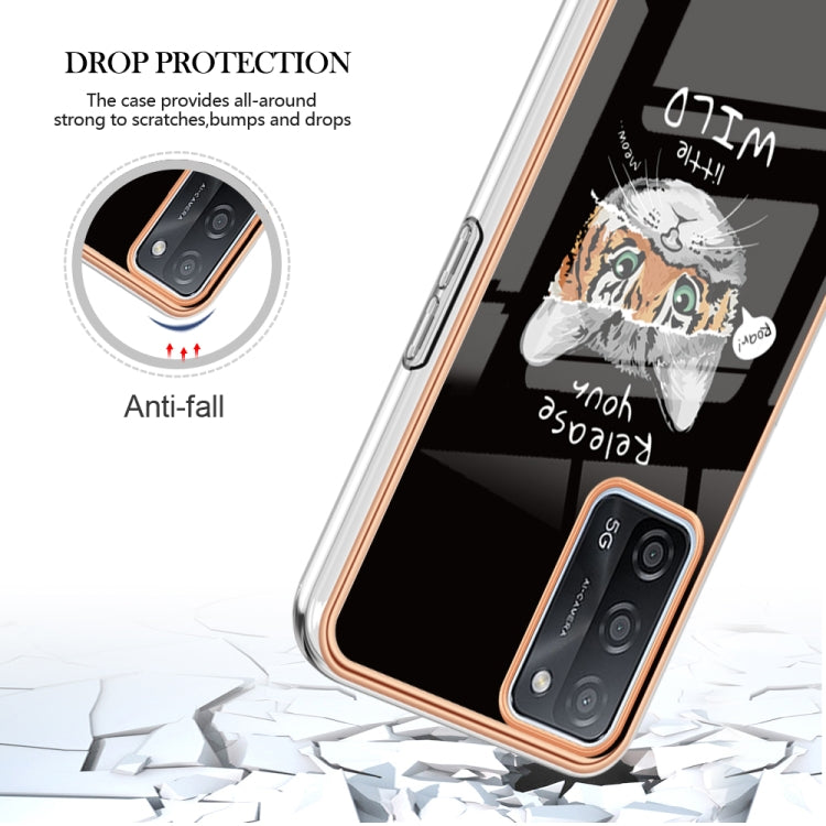 For OPPO A55 5G / A53s 5G / A54 4G Electroplating Marble Dual-side IMD Phone Case(Natural Growth)
