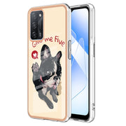 For OPPO A55 5G / A53s 5G / A54 4G Electroplating Marble Dual-side IMD Phone Case(Lucky Dog)