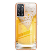 For OPPO A55 5G / A53s 5G / A54 4G Electroplating Marble Dual-side IMD Phone Case(Draft Beer)