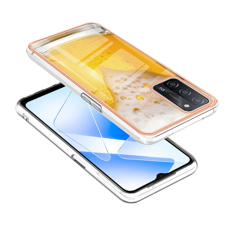 For OPPO A55 5G / A53s 5G / A54 4G Electroplating Marble Dual-side IMD Phone Case(Draft Beer) - OPPO Cases by PMC TechLife | Online Shopping South Africa | PMC TechLife | Buy Now Pay Later Mobicred