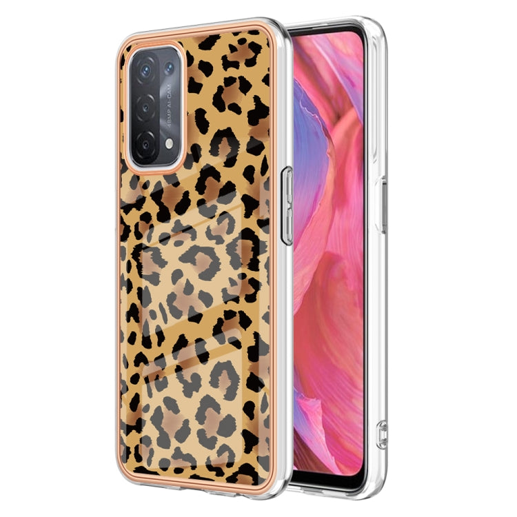 For OPPO A74 / A93 5G / A54 5G / A93s 5G Electroplating Marble Dual-side IMD Phone Case(Leopard Print) - OPPO Cases by PMC TechLife | Online Shopping South Africa | PMC TechLife | Buy Now Pay Later Mobicred