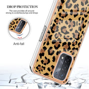 For OPPO A74 / A93 5G / A54 5G / A93s 5G Electroplating Marble Dual-side IMD Phone Case(Leopard Print)