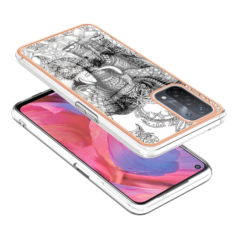 For OPPO A74 / A93 5G / A54 5G / A93s 5G Electroplating Marble Dual-side IMD Phone Case(Totem Elephant) - free shipping - PMC TechLife - Order now!