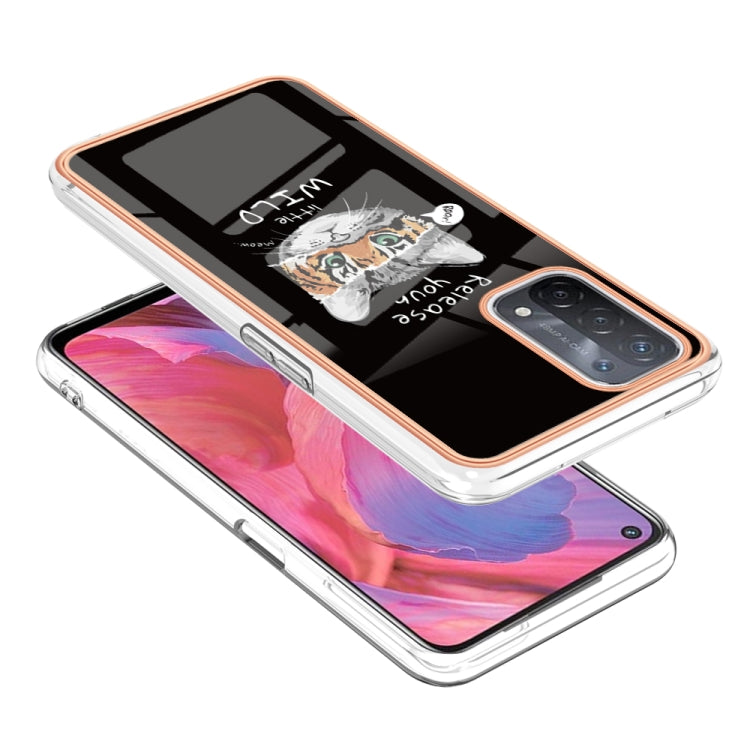 For OPPO A74 / A93 5G / A54 5G / A93s 5G Electroplating Marble Dual-side IMD Phone Case(Natural Growth) - OPPO Cases by PMC TechLife | Online Shopping South Africa | PMC TechLife | Buy Now Pay Later Mobicred