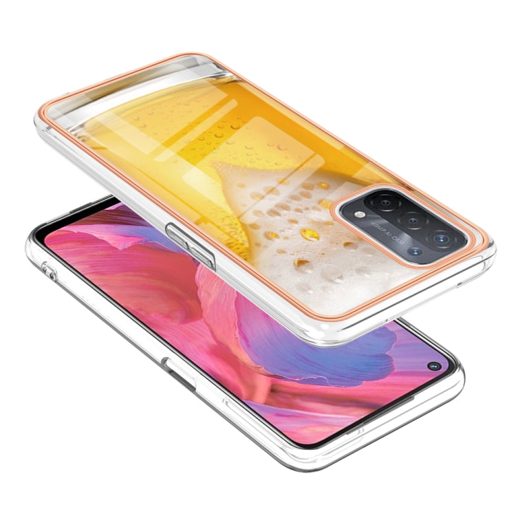 For OPPO A74 / A93 5G / A54 5G / A93s 5G Electroplating Marble Dual-side IMD Phone Case(Draft Beer) - OPPO Cases by PMC TechLife | Online Shopping South Africa | PMC TechLife | Buy Now Pay Later Mobicred