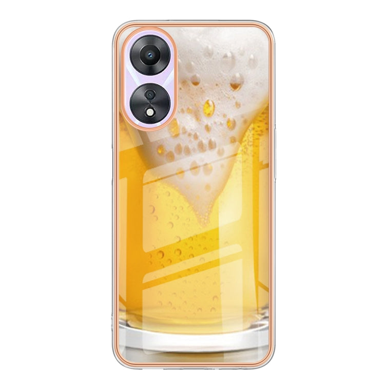 For OPPO A78 / A58 Electroplating Marble Dual-side IMD Phone Case(Draft Beer) - free shipping - PMC TechLife - Order now!