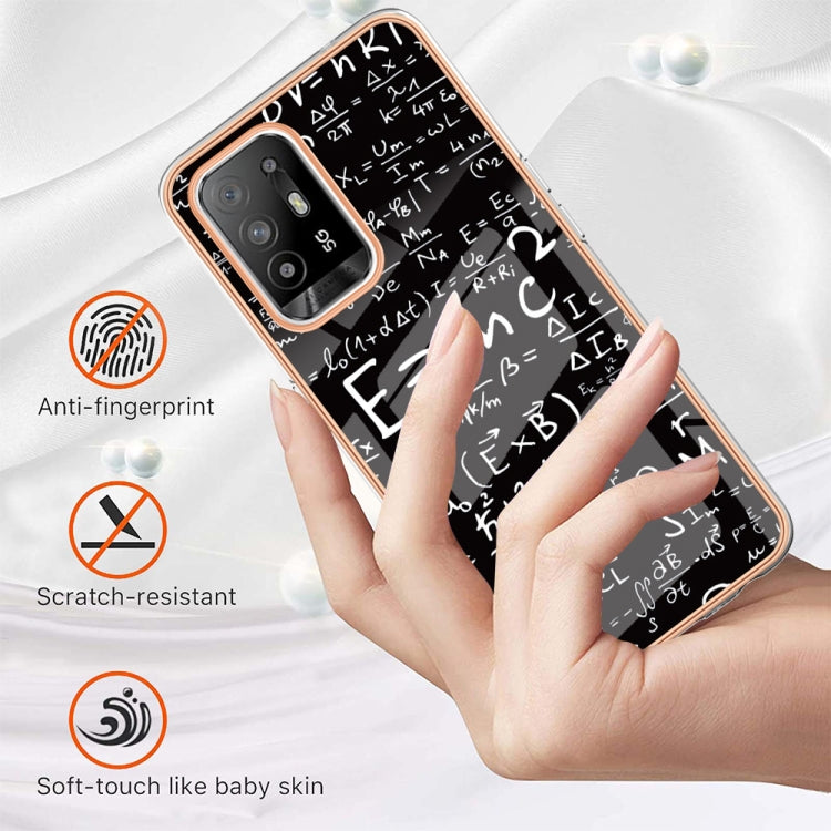 For OPPO A94 5G / A95 5G Electroplating Marble Dual-side IMD Phone Case(Equation) - OPPO Cases by PMC TechLife | Online Shopping South Africa | PMC TechLife | Buy Now Pay Later Mobicred