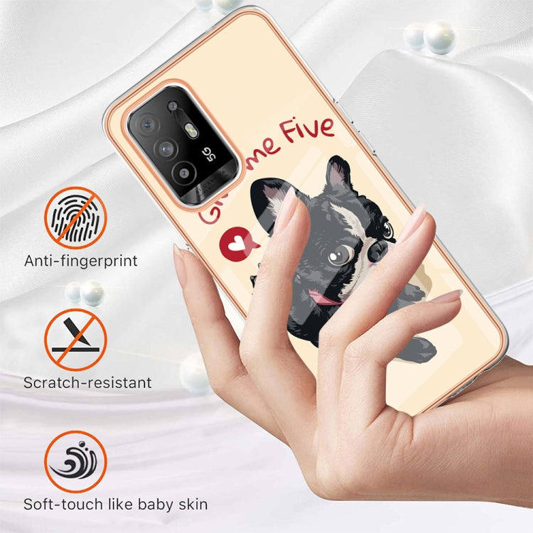 For OPPO A94 5G / A95 5G Electroplating Marble Dual-side IMD Phone Case(Lucky Dog) - free shipping - PMC TechLife - Order now!