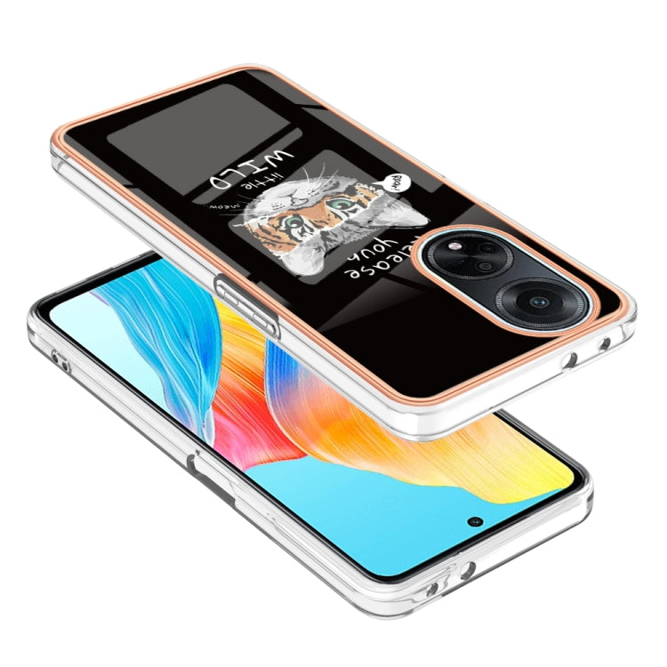 For OPPO A98 Electroplating Marble Dual-side IMD Phone Case(Natural Growth) - OPPO Cases by PMC TechLife | Online Shopping South Africa | PMC TechLife | Buy Now Pay Later Mobicred