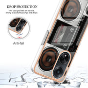For OPPO A98 Electroplating Marble Dual-side IMD Phone Case(Retro Radio)