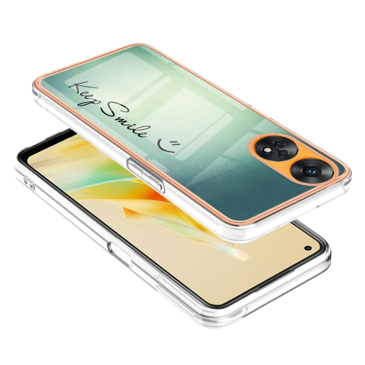 For OPPO Reno8 T 4G Electroplating Marble Dual-side IMD Phone Case(Smile) - free shipping - PMC TechLife - Order now!