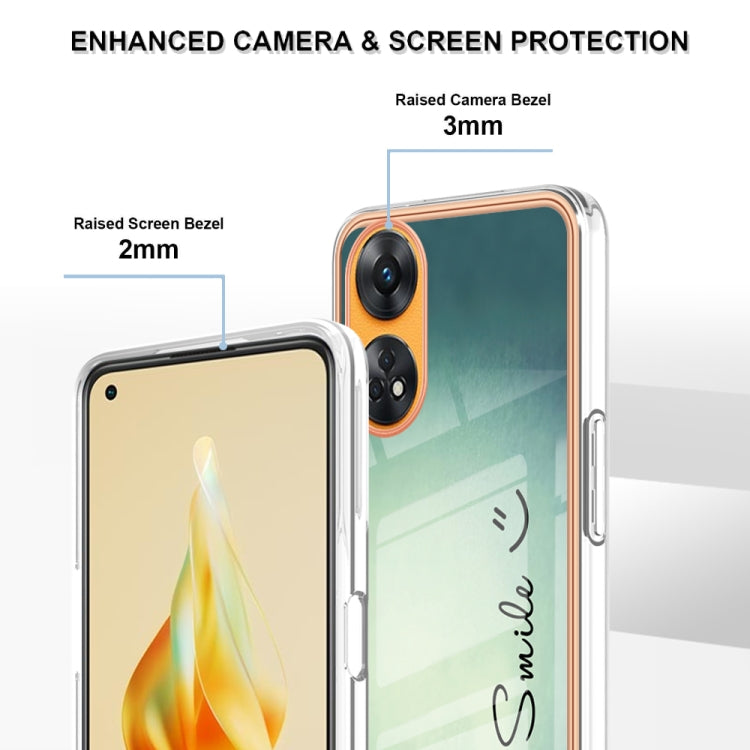 For OPPO Reno8 T 4G Electroplating Marble Dual-side IMD Phone Case(Smile)
