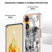 For OPPO Reno8 T 4G Electroplating Marble Dual-side IMD Phone Case(Totem Elephant)