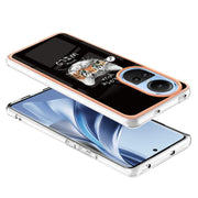 For OPPO Reno10 5G Global Electroplating Marble Dual-side IMD Phone Case(Natural Growth)