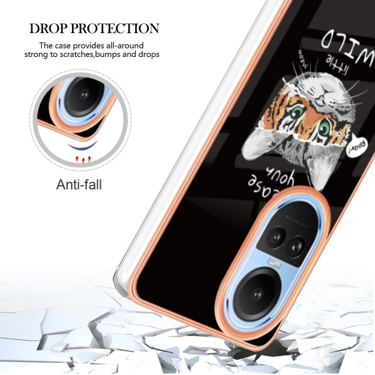 For OPPO Reno10 5G Global Electroplating Marble Dual-side IMD Phone Case(Natural Growth)