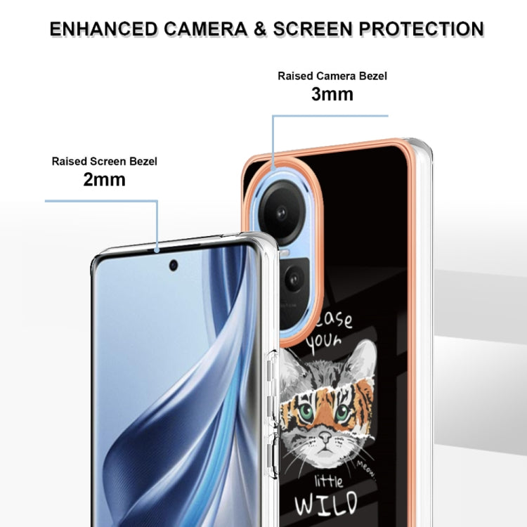 For OPPO Reno10 5G Global Electroplating Marble Dual-side IMD Phone Case(Natural Growth)