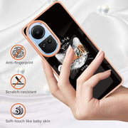 For OPPO Reno10 5G Global Electroplating Marble Dual-side IMD Phone Case(Natural Growth)