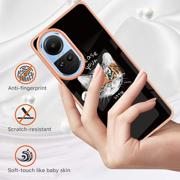 For OPPO Reno10 5G Global Electroplating Marble Dual-side IMD Phone Case(Natural Growth)
