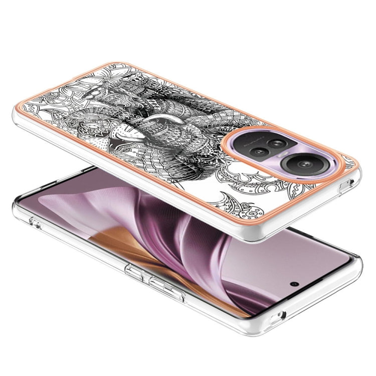 For OPPO Reno10 Pro 5G Global Electroplating Marble Dual-side IMD Phone Case(Totem Elephant) - OPPO Cases by PMC TechLife | Online Shopping South Africa | PMC TechLife | Buy Now Pay Later Mobicred