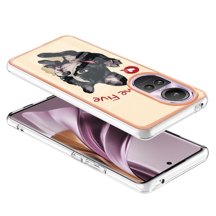 For OPPO Reno10 Pro 5G Global Electroplating Marble Dual-side IMD Phone Case(Lucky Dog) - OPPO Cases by PMC TechLife | Online Shopping South Africa | PMC TechLife | Buy Now Pay Later Mobicred