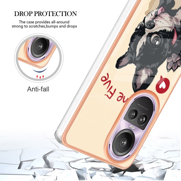 For OPPO Reno10 Pro 5G Global Electroplating Marble Dual-side IMD Phone Case(Lucky Dog) - OPPO Cases by PMC TechLife | Online Shopping South Africa | PMC TechLife | Buy Now Pay Later Mobicred