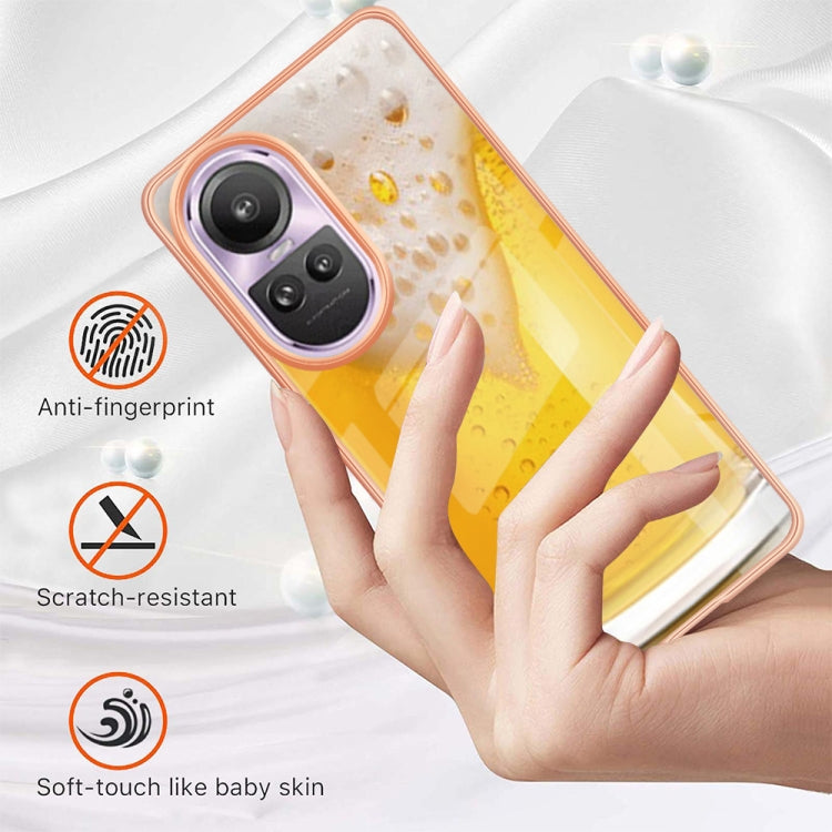 For OPPO Reno10 Pro 5G Global Electroplating Marble Dual-side IMD Phone Case(Draft Beer) - OPPO Cases by PMC TechLife | Online Shopping South Africa | PMC TechLife | Buy Now Pay Later Mobicred
