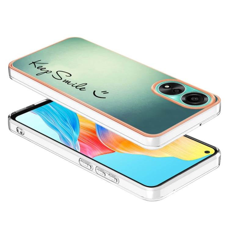 For OPPO A78 4G Electroplating Marble Dual-side IMD Phone Case(Smile) - OPPO Cases by PMC TechLife | Online Shopping South Africa | PMC TechLife | Buy Now Pay Later Mobicred