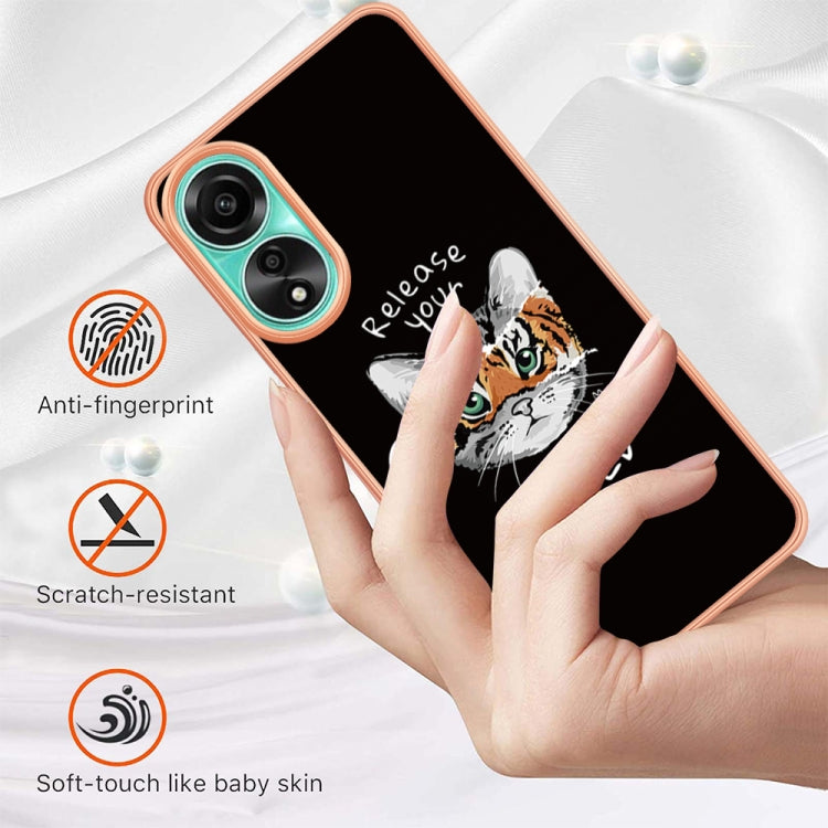 For OPPO A78 4G Electroplating Marble Dual-side IMD Phone Case(Natural Growth) - OPPO Cases by PMC TechLife | Online Shopping South Africa | PMC TechLife | Buy Now Pay Later Mobicred