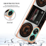 For OPPO A78 4G Electroplating Marble Dual-side IMD Phone Case(Retro Radio)