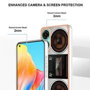 For OPPO A78 4G Electroplating Marble Dual-side IMD Phone Case(Retro Radio)